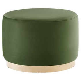 Modway Furniture Tilden Natural Moss Green Velvet 23 Inch Round Ottoman