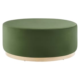 Modway Furniture Tilden Natural Moss Green Velvet 38 Inch Round Ottoman