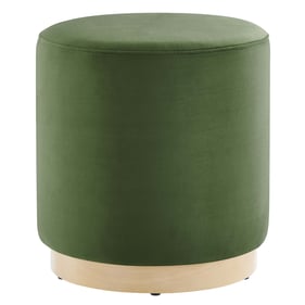 Modway Furniture Tilden Natural Moss Green Velvet 16 Inch Round Ottoman