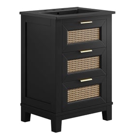 Modway Furniture Dixie Black Wood 24 Inch Bathroom Vanity Cabinet