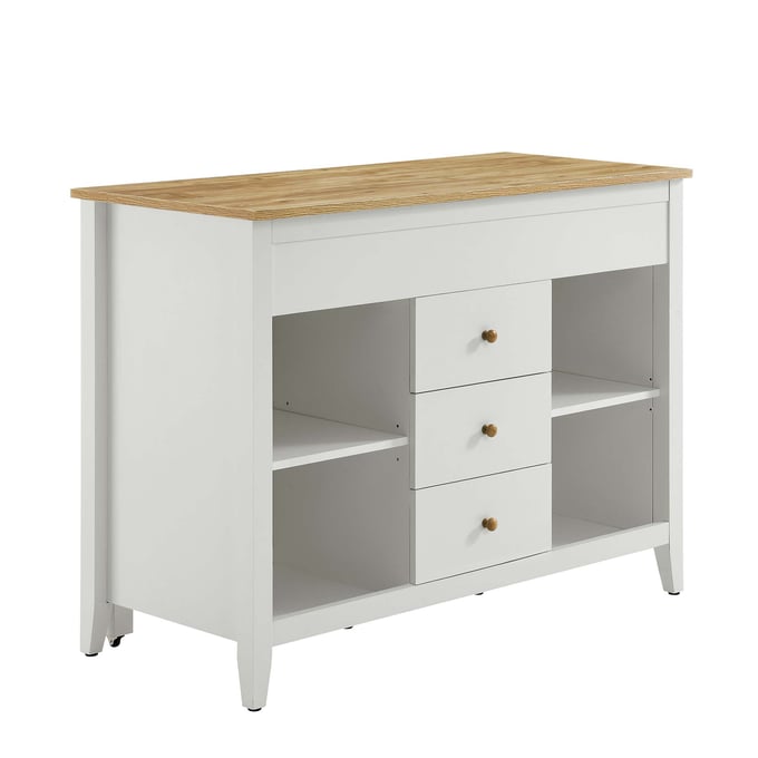 Modway Furniture Farmstead Oak White Kitchen Island EEI-6728-OAK-WHI