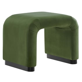 Modway Furniture Koda Black Moss Green Velvet Waterfall Stool