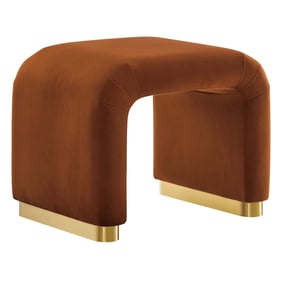 Modway Furniture Koda Brass Rust Velvet Waterfall Stool