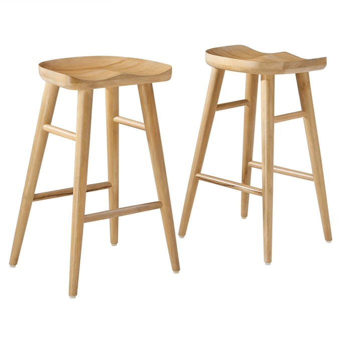 2 Modway Furniture Saville Oak Backless Counter Stools EEI-6739-OAK