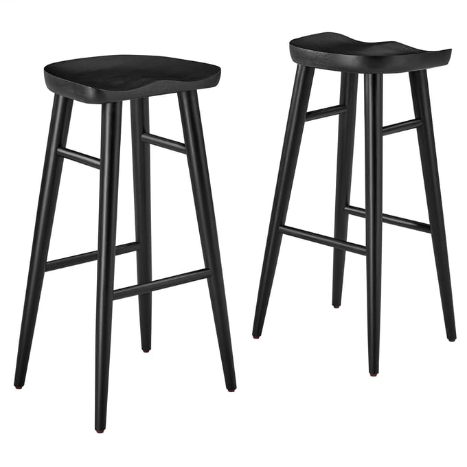 2 Modway Furniture Saville Black Backless Bar Stools EEI-6740-BLK