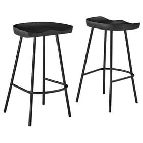 2 Modway Furniture Concord Black Backless Counter Stools