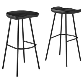 2 Modway Furniture Concord Black Backless Bar Stools