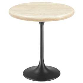 Modway Furniture Lippa Black Travertine 20 Inch Round Side Table