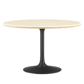 Modway Furniture Lippa Black Travertine 48 Inch Round Dining Table