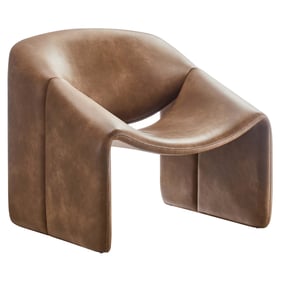 Modway Furniture Vivi Brown Leather Accent Chair