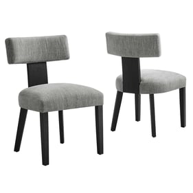 2 Modway Furniture Nalani Black Gray Dining Chairs