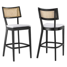 2 Modway Furniture Caledonia Black White Bar Stools