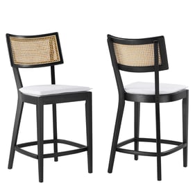 2 Modway Furniture Caledonia Black White Counter Stools