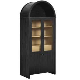 Modway Furniture Evie Black Oak Arched Tall Display Cabinet