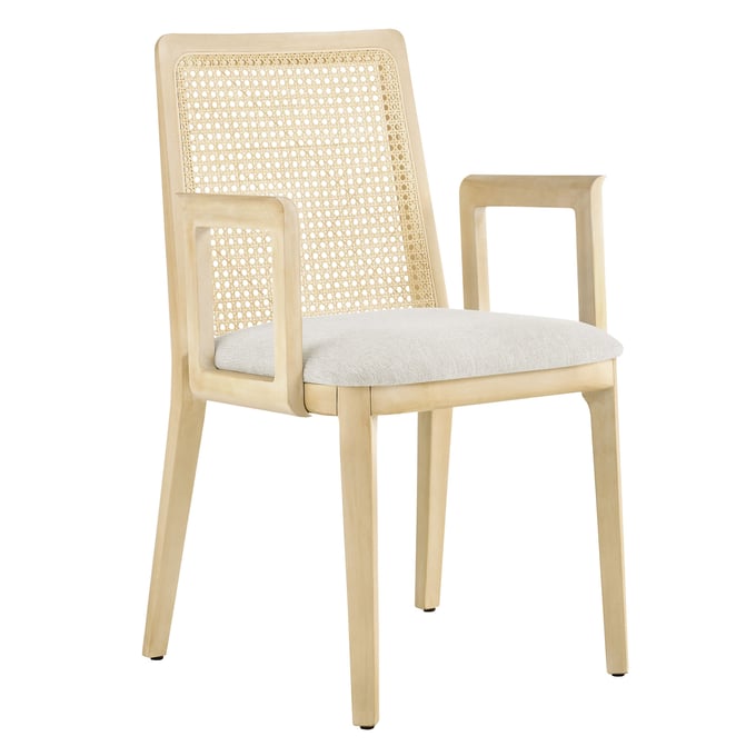 Modway Furniture Monarch Antique White Natural Ivory Dining Armchair EEI-6844-AQW-NAT-HEI