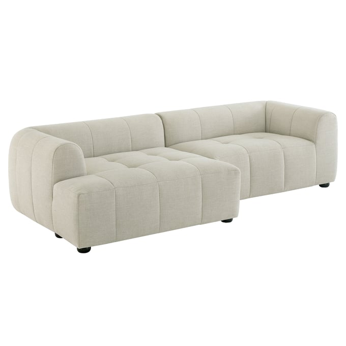 Modway Furniture Liana Linen Left Facing Modular Sofa with Chaise EEI-6868-LIN