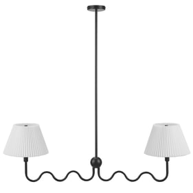 Modway Furniture Wave Black Squiggle 2 Arm Pendant Light