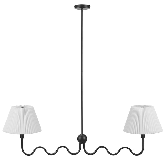 Modway Furniture Wave Black Squiggle 2 Arm Pendant Light EEI-6874-BLK