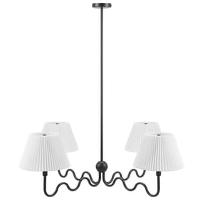 Modway Furniture Wave Black Squiggle 4 Arm Pendant Light