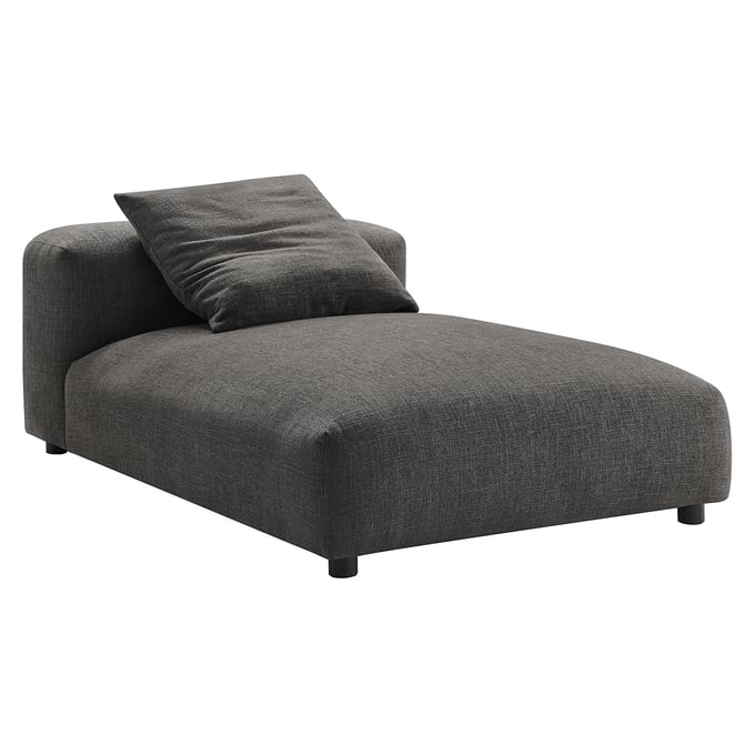 Modway Furniture Solace Charcoal Fabric Modular Armless Chaise Lounge EEI-6887-CHA