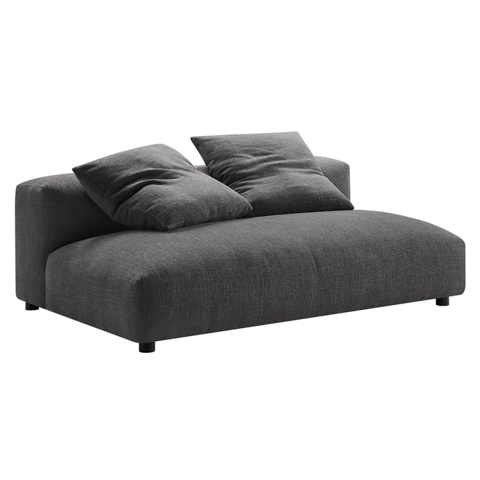 Modway Furniture Solace Charcoal Fabric Modular Armless Loveseat EEI-6891-CHA