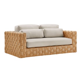 Modway Furniture Thames Natural Light Gray Outdoor Loveseat