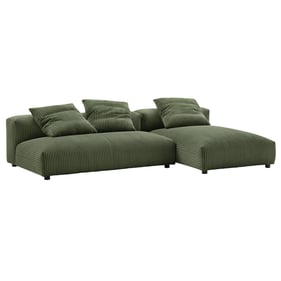 Modway Furniture Solace Fern Corduroy 2pc Modular Sectional with Chaise