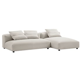 Modway Furniture Solace Salt Fabric 2pc Modular Sectional with Chaise