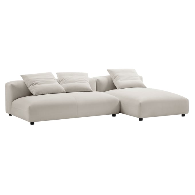 Modway Furniture Solace Salt Fabric 2pc Modular Sectional with Chaise EEI-7025-SAL