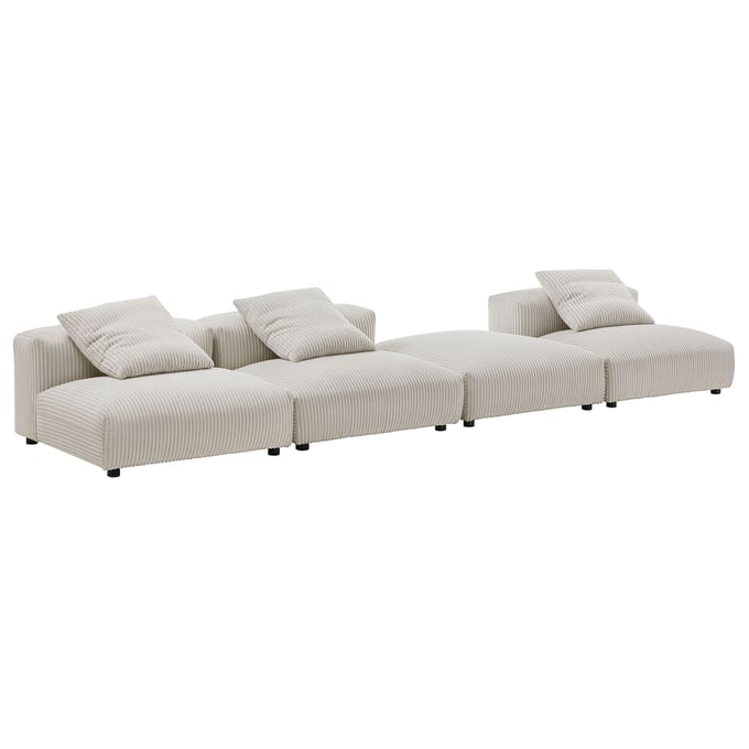 Modway Furniture Solace Almond Corduroy 4pc Modular Sectional EEI-7026-ALM