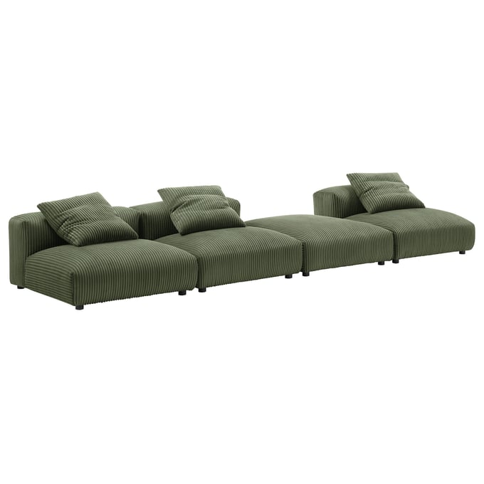 Modway Furniture Solace Fern Corduroy 4pc Modular Sectional EEI-7026-FRN