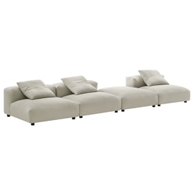 Modway Furniture Solace Linen Fabric 4pc Modular Sectional