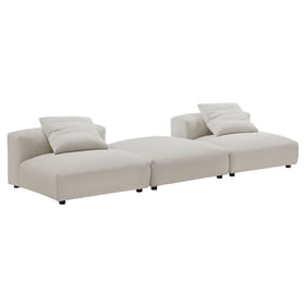 Modway Furniture Solace Almond Corduroy 3pc Modular Sectional