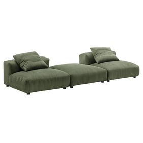 Modway Furniture Solace Fern Corduroy 3pc Modular Sectional