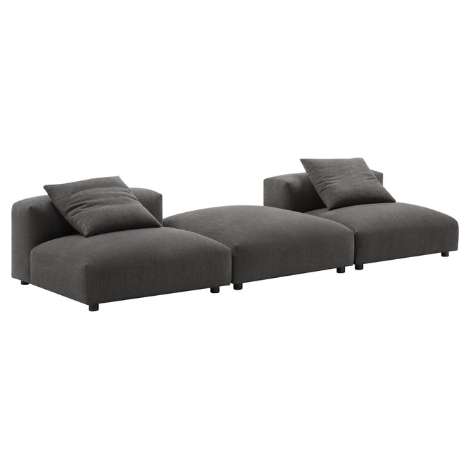 Modway Furniture Solace Charcoal Fabric 3pc Modular Sectional EEI-7029-CHA