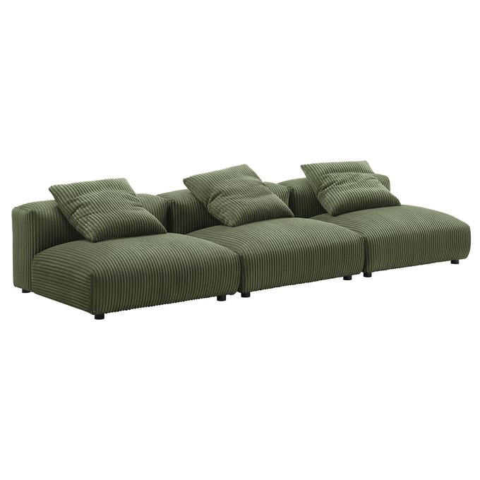 Modway Furniture Solace Fern Corduroy 3pc Modular Sofa EEI-7034-FRN