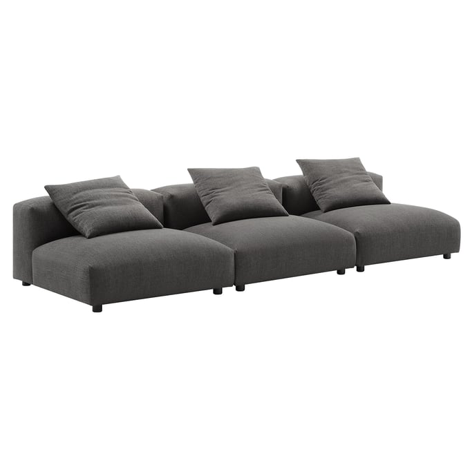 Modway Furniture Solace Charcoal Fabric 3pc Modular Sofa EEI-7035-CHA