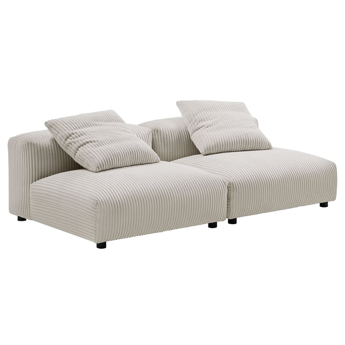 Modway Furniture Solace Almond Corduroy 2pc Modular Sofa EEI-7036-ALM