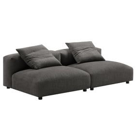 Modway Furniture Solace Charcoal Fabric 2pc Modular Sofa