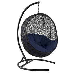 Modway Furniture Encase Navy Swing Outdoor Patio Lounge Chair