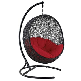 Modway Furniture Encase Red Swing Outdoor Patio Lounge Chair