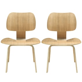 2 Modway Furniture Fathom Natural Dining Chairs