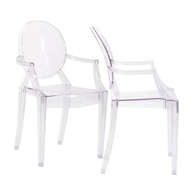 2 Modway Furniture Casper Clear Dining Armchairs