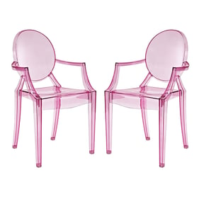 2 Modway Furniture Casper Pink Dining Armchairs