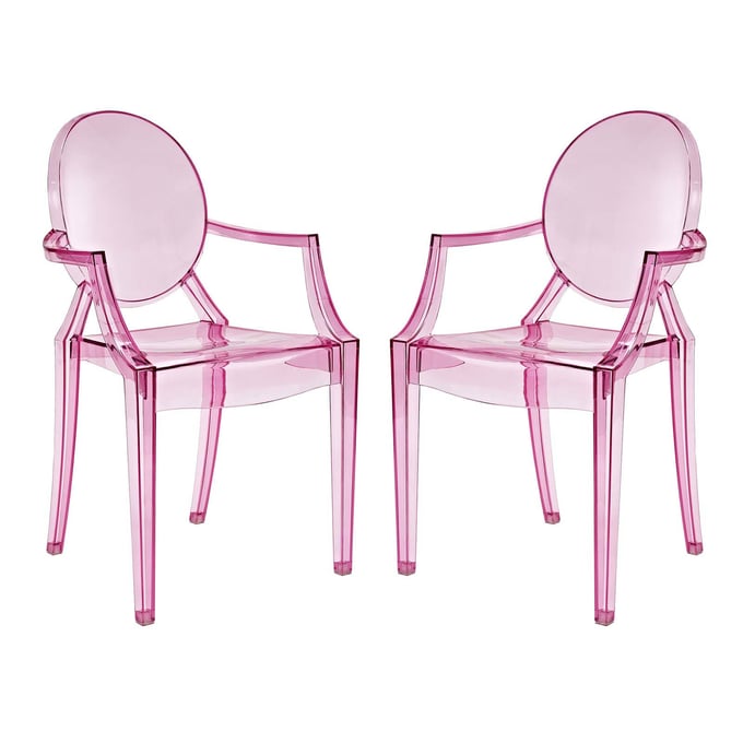 2 Modway Furniture Casper Pink Dining Armchairs EEI-905-PNK