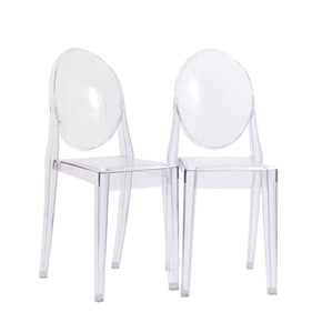 2 Modway Furniture Casper Clear Dinette Chairs