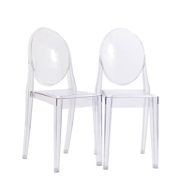 2 Modway Furniture Casper Clear Dinette Chairs EEI-906-CLR