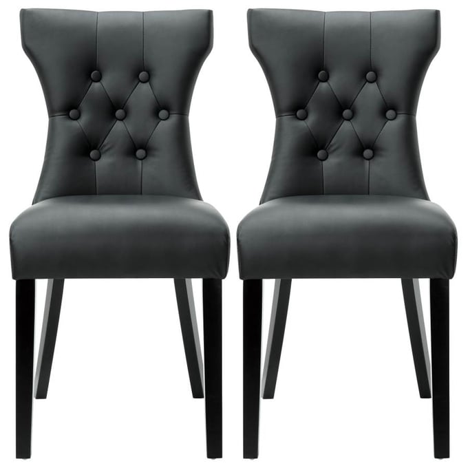 2 Modway Furniture Silhouette Black Dinette Chairs EEI-911-BLK