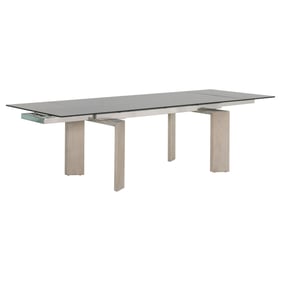 Essentials For Living Jett Natural Gray Ash Chrome Smoke Dining Table