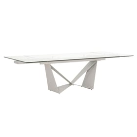 Essentials For Living Vida Matte Light Gray Clear Dining Table